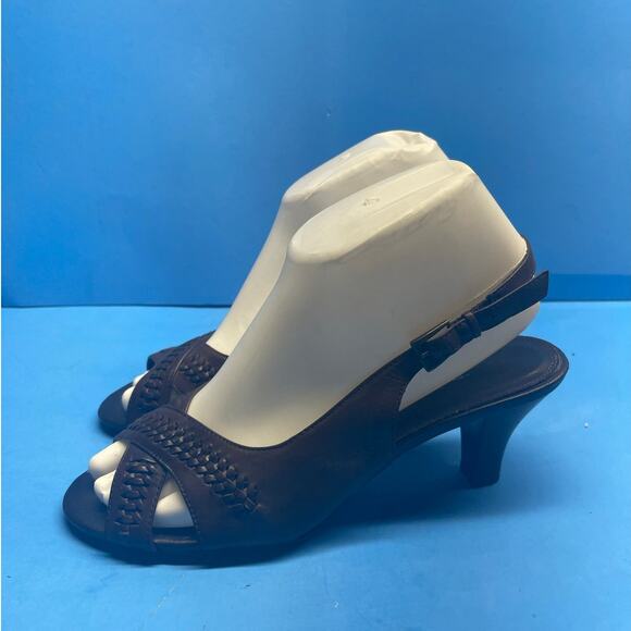 Trendsetter Brown Mary Jane Slip on Heels Sandals Women Sz 7 M - Picture 2 of 10